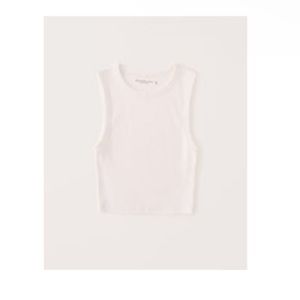 Abercrombie and Fitch Cropped Crew Tank White Size Small